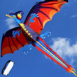 Kite Accessoires Kinderen Kite 3D Dragon100M Enkele Lijn met Staart Buitensporten Leuk Speelgoed Familie Ouder-kind Interactie Rainbow Kite 230712