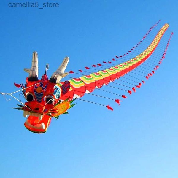 Accesorios para cometas Envío gratis Chinses dragón cometa diseño decoración cometa volando fábrica de cometas tradicional weifang papel cometa carrete lanzamiento ballon Q231104