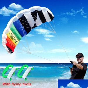 Accesorios de cometa Líneas duales Parafoil Herramientas de vuelo Línea Power Braid Vela Kitesurf Rainbow Juguetes al aire libre Deportes Playa Stunt Kites dhhem