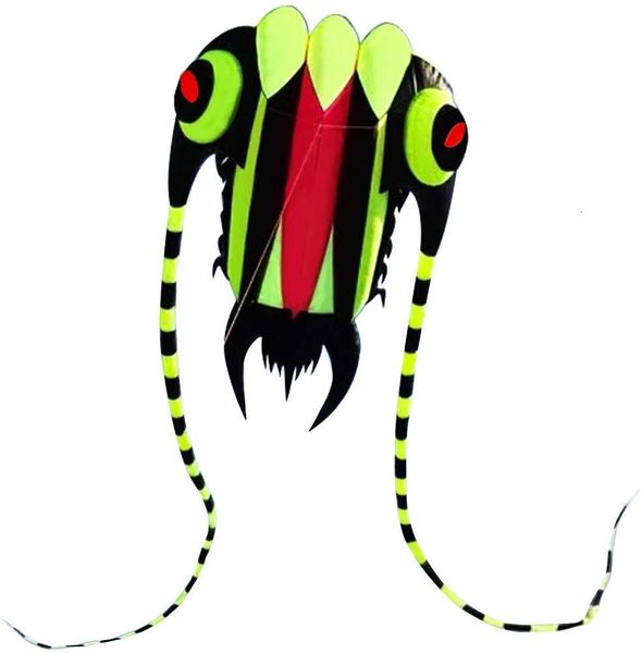 Accessoires de cerf-volant KITELarge Easy Flyer Soft for KidsColorful Green TrilobiteIt's Big 30 pouces de large avec deux 130 Long Tails 230320