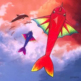 Kite Accessoires gratis verzending grote vis vlieger voor volwassenen vliegende lijn buitenspeelgoed ripstop nylon goudvis vlieger professionele vlieger wind vlieger