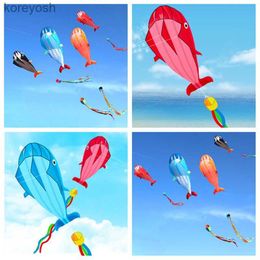 Kite Accessoires gratis verzending grote zachte kite dolfijn kite nylon kite lijn geanimeerde vliegers opblaasbare zachte kite kleuren vliegers VlindervleugelsL231118