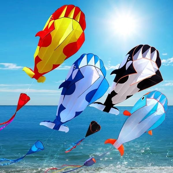 Accesorios de cometas grandes kite blando delfín kite nylon kite kites animados kites voladoras de arrastre inflable kitestoys para niños 230706