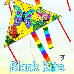 Vliegeraccessoires mini -lesgeven blanco vlieger doodle diy vlieger handdrn vliegende vlieger voor kinderen