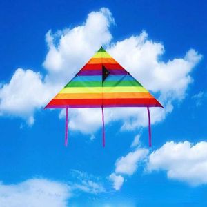 Accesorios de cometas Nuevos coloridos Rainbow Kite Outdoor Kite Flying Toy Juego de juguetes adecuado para niños con una cuerda de cometa de 60 m para Fun Fun Sports Kite Toys WX5.21