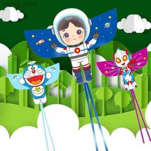 Accessoires de cerf-volant livraison gratuite Nouveau Kite Flying Children Kite Kite String Outdoor Toys Kite Buggy Cartoon Kite For Kids Kites Ripstop High School Kites Y240416