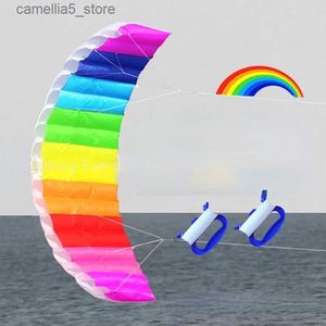 Accesorios para cometas Nuevo Rainbow cometas juguetes voladores para niños línea vientos profesionales fábrica de cometas adultos cometas kitesurf koi Stunt power Kite Q231104