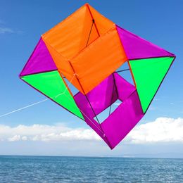 Kite Accessoires Outdoor Fun Sport Voor Kinderen Volwassenen Power3D Stereo Manden BOX Kite Stunt Enkele Lijn Met Handvat Touwen 230712