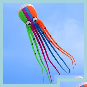 Vliegeraccessoires Outdoor Fun Sport Hoge kwaliteit 8M Power Software Octopus Vliegend speelgoed Zacht Frameloos Inktvis Drop Levering Cadeau Cadeau Dhzcd