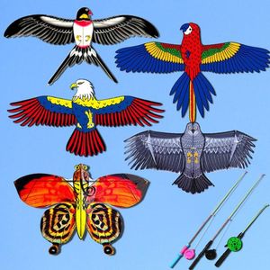 Kite Accessories Plastic Eagle 30 meter Lijn Large Flying Bird S Kinderen Geschenk cartoon Familie Trips Garden Outdoor 230426