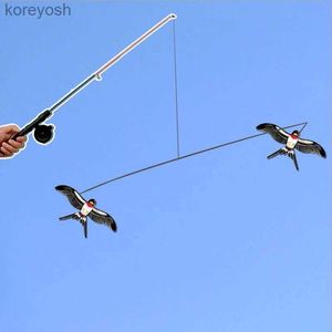 Accesorios para cometas Envío gratis Pole Swallow cometa línea de caña de pescar juguetes al aire libre para niños cometa cometas de animales pájaro águila fábrica de cometas weifang newL231118