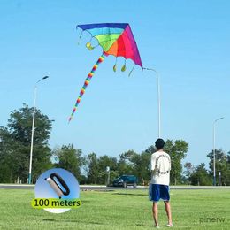 Accesorios para cometas YongJian Rainbow Umbrella Kite Fácil de volar Cometas Delta para adultos o niños Juguete al aire libre Regalo de cumpleaños con hilo para cometas de 100 m