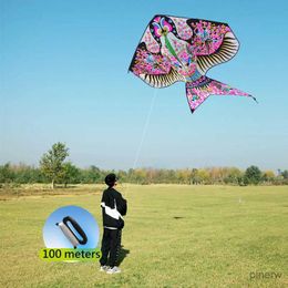 Vliegeraccessoires YongJian Swallow Kite Pruimenbloesem Swallow Kite voor kinderen Volwassenen Gemakkelijk te vliegen Single Line Beach Kite met 100m String Kite Handle