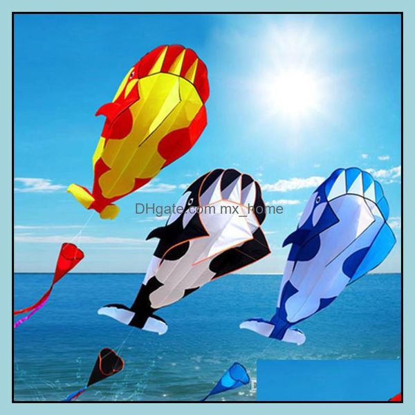 Cerf-volant Aessories Sports Outdoor Play Toys Cadeaux 3D Énorme Nt Whale Flying Beach Facile à voler Parafoil souple sans cadre avec 30M Line Gift Drop De