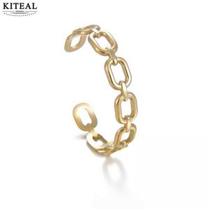 Kiteal Gifts Or Vermeil Parfum Femme Charms Bracelet Ouverture en forme de C, All-match Tendance Bracelet De Mariage Accessoires De Bal Q0717