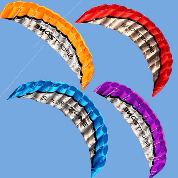 Cerfs-volants New High Quality 1.8m 4 couleurs Dual Line Parafoil Kite WithFlying ToolsPower Braid Sailing Kitesurf Rainbow Sports Beach 0110