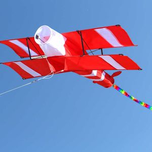 KITES NIEUW HOGE KWALITEIT 3D Single Line Red Plane Kite Sports Beach met handvat en touw gemakkelijk te vliegen Factory Outlet 0110