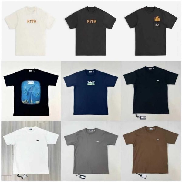 Camiseta Kith Box Casual hombres mujeres 1 a 1 calidad Kith camiseta estampado Floral verano diario hombres Tops al por mayor alta calidad dz