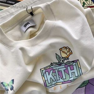 Kith Box T-shirt décontracté hommes femmes 1 à qualité T-shirt imprimé fleuri été quotidien hauts en gros haute 914O