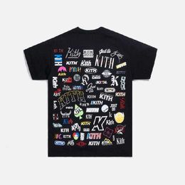 Kith Designer Shirts for Men Novel Tee Tee lundi T-shirt surdimensionné exclusif Kith Tshitrs Back Aop Classic Printed Letter T-shirt à manches courtes 6214
