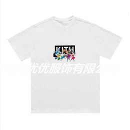 Kith Stof T-shirt 21ss Cartoon Anime T-shirts Mannen Vrouwen Harajuku Hip Hop Tops Tee Limited Versie Hoge Kwaliteit Grote maat Katoenen t-shirtl5ds