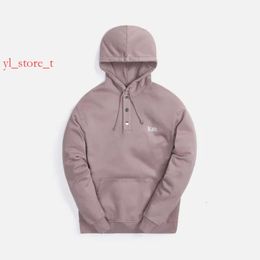 Kith Famous Brand Sweathers Pullaires Logo Pure Coton Pure Bouton Round Coule Automne et hiver Hoodie décontractée à manches longues Fin Long Hoodie 6732