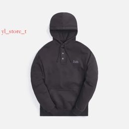 Kith beroemd merk Hoodie Sweaters borduurwerk Logo Pure katoenen knop Ronde nek losse herfst en winter dunne dunne lange mouw casual man hoodie 1932