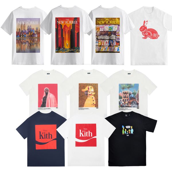 Kith Fashion Brand Luxury Mens Womens T-shirts Kith New Summer Mens Streewear Tess Designer T-shirts Trends Colorful Graphic Tees Womens Kith Plus Taille Tops