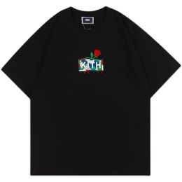 Kith FW Lettre de mode T-shirt T-shirt Street Loose Pure Coton Étudiant tout T-shirt d'été à manches courtes à manches courtes 240521