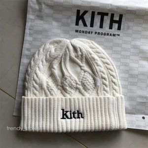 Kith Hat Gorros de invierno para hombres y mujeres, gorro de calavera con puños acrílicos, tejido Hip Hop Harajuku 871, gorro Kith