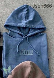 Kith Hoodie Borduren Kith Hoodie Sweatshirts Heren Dames Box Sweatshirt met capuchon Kwaliteit binnen Tag Q3EL