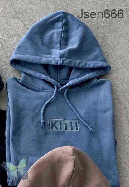 Kith Sudadera con capucha bordada Kith Sudadera con capucha Sudaderas Hombres Mujeres Caja Sudadera con capucha Calidad Etiqueta interior Q3EL