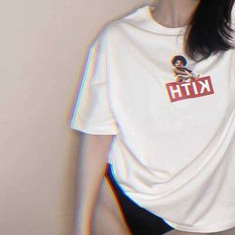 Kith Meichao x Biggie Rap Explosivo Cabeza de explosivo Niños impresos Camiseta de manga corta y para mujeres Camiseta grande
