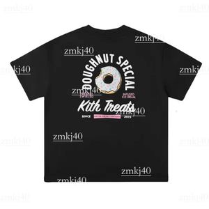 Kith T-shirtontwerper T-shirt Heren Donut vlinderbrief Gedrukte mode T-shirts Grafische tee Men Dames Kith korte unisex streetwear 100% katoen casual 466