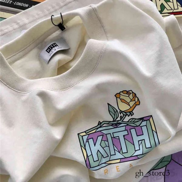 Kith T-shirt broderie kith t-shirt hommes femmes t-shirts surdimensionnés bleu foncé C23 212