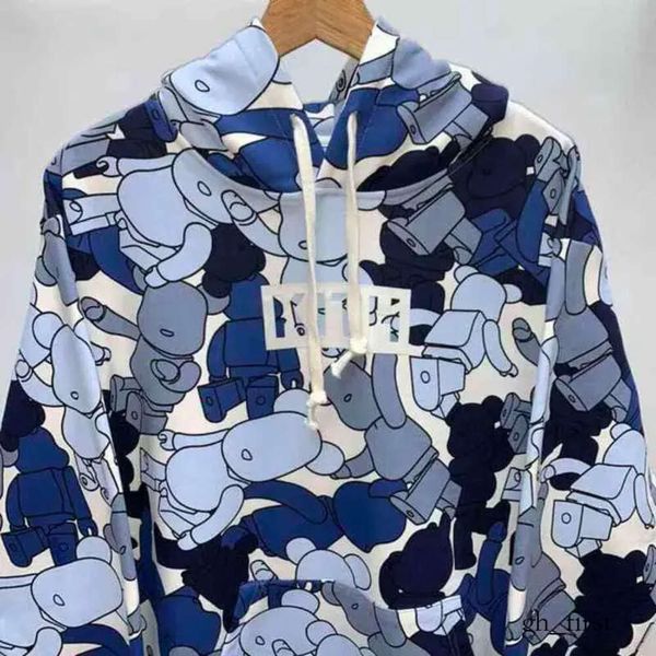 Kith X Be Rbrick Pattern Sweats à capuche pour hommes Sweat à capuche pour femmes Pulls Couples Designer Sweat à capuche Parent-enfant Pulls Streetwear Blue Bear Print Loose 980