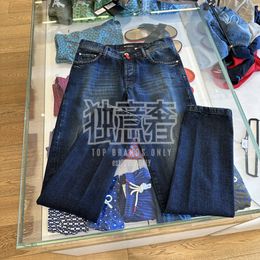 Kiton van topkwaliteit heren jeans herfst zipper blauw casual lange broek