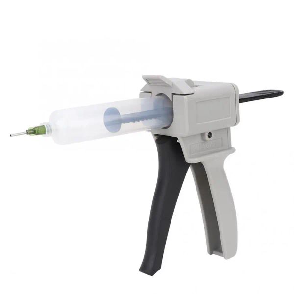 Kitpistool Dispensador de pegamento de 30 ml, pistola de pegamento manual de plástico con mango de un solo tubo, herramientas, dispensador de adhesivo termofusible, pistola de pegamento para presionar y exprimir