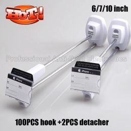 Kits 100pcs/lote Accesorios de tiendas minoristas Pantalla de seguridad Slatwall Hook White Color Envío gratuito (15 cm18 cm25cm)