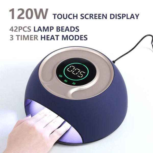 Kits 120W LCD Tacle Screen LAMP Nail pour séchage en gel POLOSI 42 Perles de lampes UV / LED LAMPS Nails pour le capteur de salon professionnel Anto