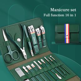 Kits 1216pcs Clippers à ongles en acier inoxydable Set Kits de manucure