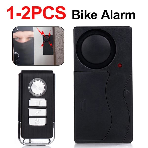 Kits 12pcs control remoto inalámbrico Detector de alarma de bicicleta Puerta de motocicleta Ventanas de seguridad eléctrica Vibración Sensor ALERTO