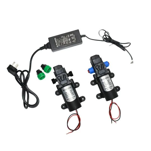 Kits Pompe à eau haute pression 12 volts 60w 80w 100w Micro lavage de voiture jardin irrigation pression pompe de surpression auto-amorçante adaptateur 12 volts