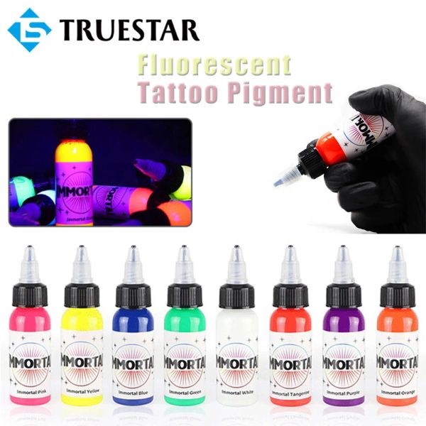 Kits 15ML/Botella Tinta Fluorescente para Tatuaje Luz Luminosa DIY Tatuaje Tinta Uv Pigmentos para Tatuaje Microblading Maquillaje Permanente para Pintura Corporal