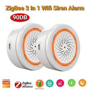 Kits 15pc Tuya Zigbee 3 en 1 sirène Alarme 90db Sound Light Capteur Smart Home Tuya Smart Life App Alarm Siren pour Alexa Google 2022