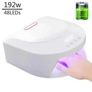 Kits 192W UV LED LAMP VOOR MANICURE Wireless Oplaadbare professionele nagelgel Poolse droger 48leds Fast Droog Nagel Light Salon Tools