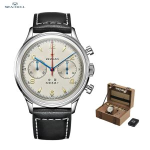 Kits 2023 Seagull Watch 1963 Classic Vintage Men's Mechanical Watch Aviation Chronograph Pilot Wristwatch pour hommes Relogios Masculino
