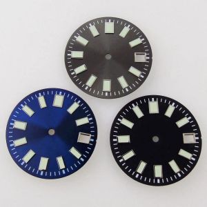 Kits 29 mm Super Luminous Black Blue Gray Watch Dial Fit voor ETA 2824 2836 NH36 NH35 7S26 62MAS BEWEGINGS DATUM SUNBURST BEWERK