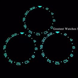 Kits 38 mm Super Luminous Watch Bezel Insert Zwart/blauw/groene keramische ring inzetstukken Partijen voor 40 mm GMT -horloges