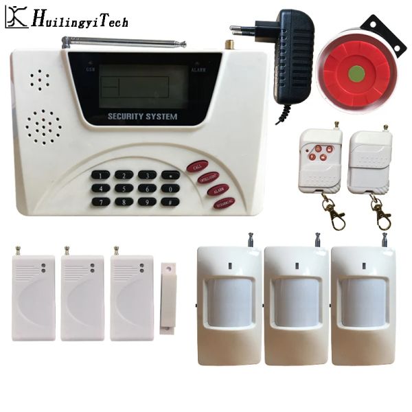 Kits 433MHz Système d'alarme GSM sans fil Double Antenne GSM Home Alarm Systems with Pir Detector Russian English Voice Security GSM Alarme